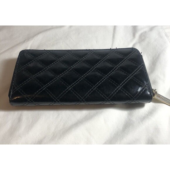 ANNE KLEIN Black Wallet Billfold Vinyl Clutch Zipper “9” x “4” - Picture 7 of 9